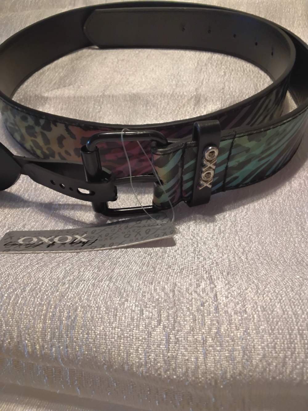 XOXO Men's Multicolor Animal-Print Belt with Black Hardware